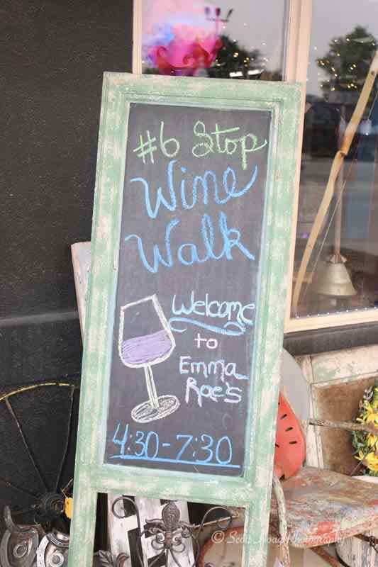 Sign advertising the Wine Walk